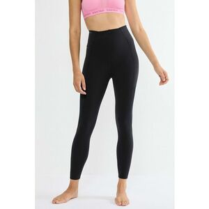 Colanti crop cu talie inalta - Negru imagine