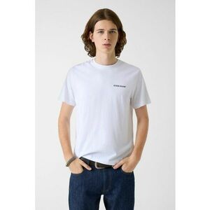 Tricou de bumbac cu logo pe piept - Alb imagine