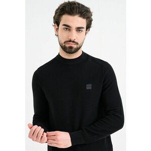 Pulover regular fit cu aplicatie logo discreta Anion - Negru imagine