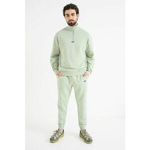 Bluza de trening cu fermoar scurt si maneci cazute - Verde pal imagine
