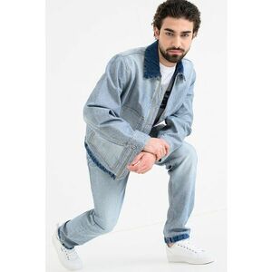 Camasa regular fit cu buzunare laterale Talian - Albastru melange imagine
