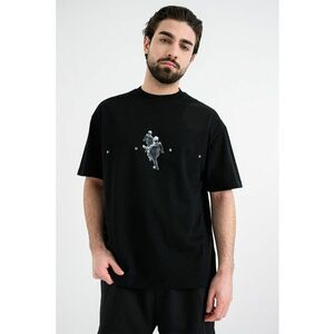 Tricou regular fit cu imprimeu grafic Dollo - Negru/Alb murdar imagine