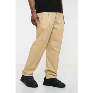 Pantaloni relaxed fit cu talie inalta Celeg - Maro nisip imagine