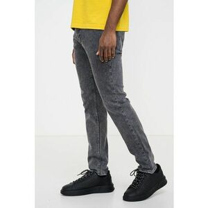 Blugi slim fit cu talie medie Delaware - Gri inchis melange imagine