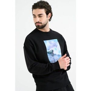 Bluza de trening de bumbac cu imprimeu - Verde/Negru/Albastru imagine