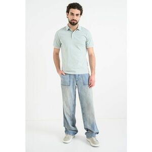 Tricou polo slim fit Passertip - Alb/Verde pal imagine