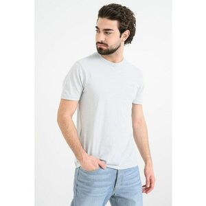 Tricou slim fit din bumbac Tegood - Gri deschis melange imagine