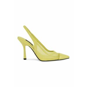 Pantofi slingback cu varf ascutit si piele lacuita Jermain - Verde fistic imagine