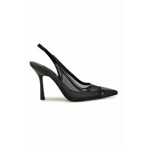 Pantofi slingback cu varf ascutit si piele lacuita Jermain - Negru imagine