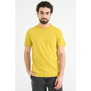 Tricou slim fit din bumbac Tegood - Galben sofran imagine