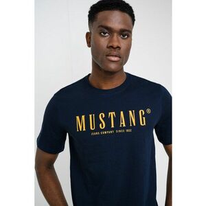 Tricou cu logo Austin - Bleumarin/Galben mustar imagine