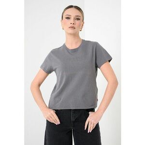 Tricou de bumbac cu logo cu strasuri - Gri cenusiu/Argintiu imagine