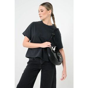 Tricou lejer din bumbac cu model uni - Gri antracit imagine