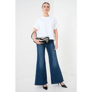Tricou lejer din bumbac cu model uni - Alb optic imagine