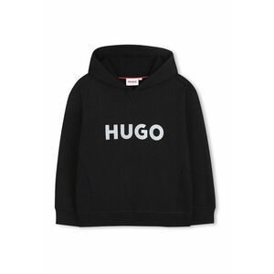 Hanorac din amestec de bumbac cu imprimeu logo - Negru imagine