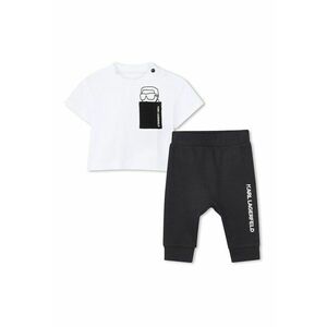 Set de tricou si pantaloni de trening - Alb/Negru imagine