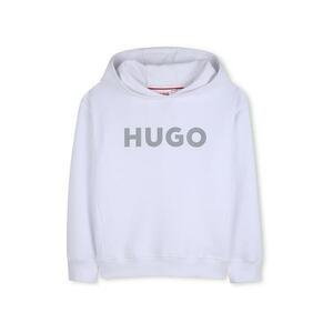 Hanorac din amestec de bumbac cu imprimeu logo - Alb optic imagine
