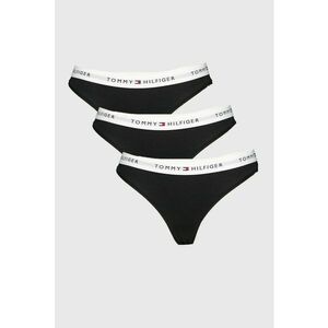 Set de chiloti tanga cu logo - 3 perechi - Negru imagine