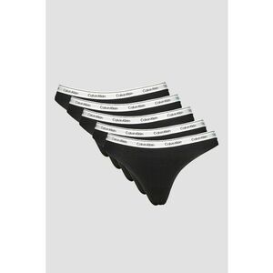 Set de chiloti tanga cu banda logo elastica in talie - 5 perechi - Negru imagine