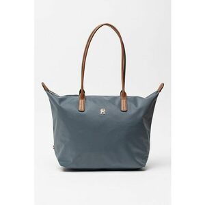 Geanta tote cu model monograma discreta Popette - Gri inchis imagine