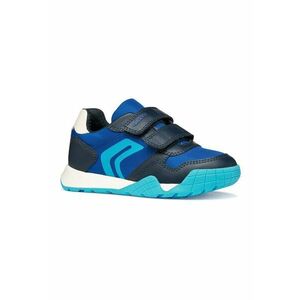 Pantofi sport cu insertii din material textil si inchidere velcro - Albastru ultramarin/Albastru royal/Turcoaz inchis imagine