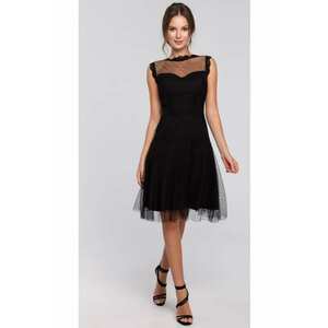 Rochie dama cu tulle - Poliester/Elastan - Negru imagine