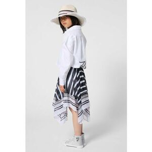 Camasa crop cu detaliu logo - Negru stins/Alb murdar imagine