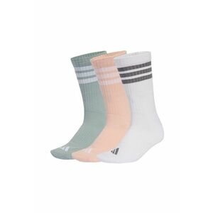 Set de sosete lungi unisex cu striatii - 3 perechi - Alb/Piersica/Verde sparanghel imagine