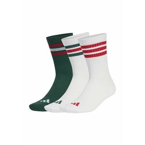 Set de sosete lungi unisex cu striatii - 3 perechi - Rosu/Alb/Verde inchis imagine