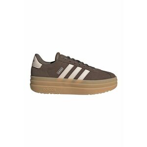 Pantofi sport Court Bold din piele intoarsa cu talpa flatform - Maro/Bej imagine