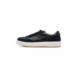 Pantofi sport low-cut de piele cu perforatii - Albastru ultramarin imagine