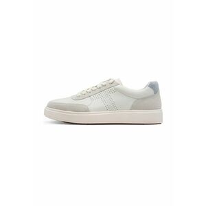 Pantofi sport low-cut de piele cu perforatii - Gri/Alb murdar imagine