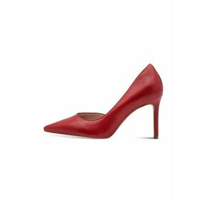 Pantofi stiletto cu toc inalt si decupaj lateral - Rosu inchis imagine