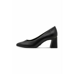 Pantofi de piele cu varf rotund - Negru imagine