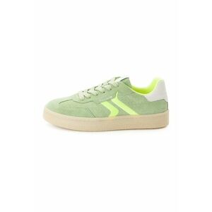 Pantofi sport din piele intoarsa si aspect texturat - Verde neon/Verde deschis imagine