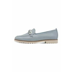 Pantofi loafer din piele cu bareta cu aspect impletit - Albastru deschis imagine