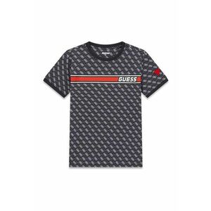 Tricou din amestec de bumbac cu model monograma - Rosu/Bleumarin imagine