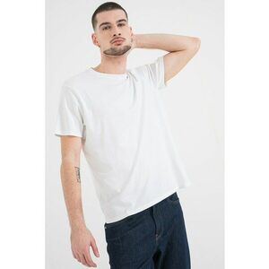 Tricou din bumbac cu model uni - Alb imagine