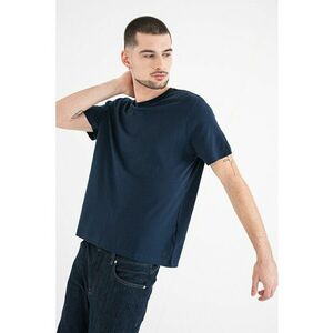 Tricou din bumbac cu model uni - Bleumarin imagine