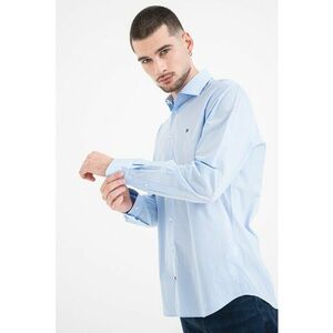 Camasa slim fit din amestec de bumbac - Albastru glaciar imagine