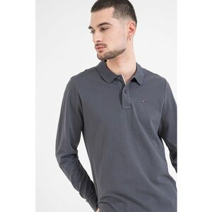 Bluza polo cu model uni - Gri inchis imagine