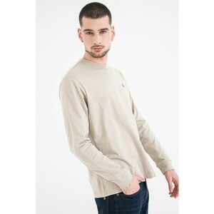 Bluza de bumbac cu logo discret - Grej imagine