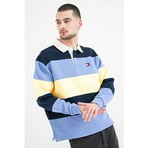 Bluza de trening polo cu dungi - Galben pai/Albastru imagine