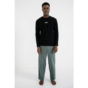 Pijama lunga de bumbac cu imprimeu - Verde/Negru imagine