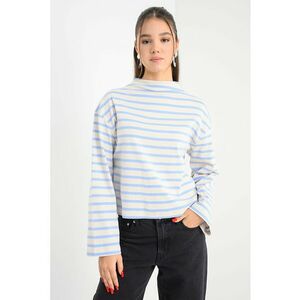 Bluza de bumbac organic - Bej/Albastru azur imagine