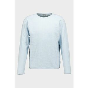 Pulover din bumbac organic cu decolteu rotund - Albastru pastel imagine