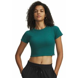 Tricou crop slim fit Rival - Alb/Verde imagine