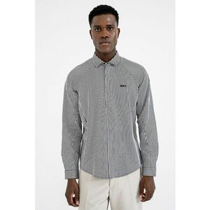 Camasa in dungi cu maneci raglan lungi - Alb/Negru imagine