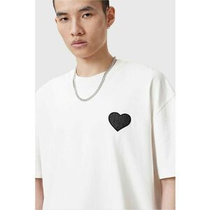 Tricou lejer din bumbac cu inima - Alb/Negru imagine