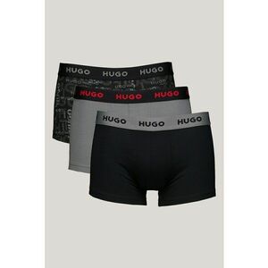 Set de boxeri cu model si banda cu logo in talie - 3 perechi - Gri/Negru imagine
